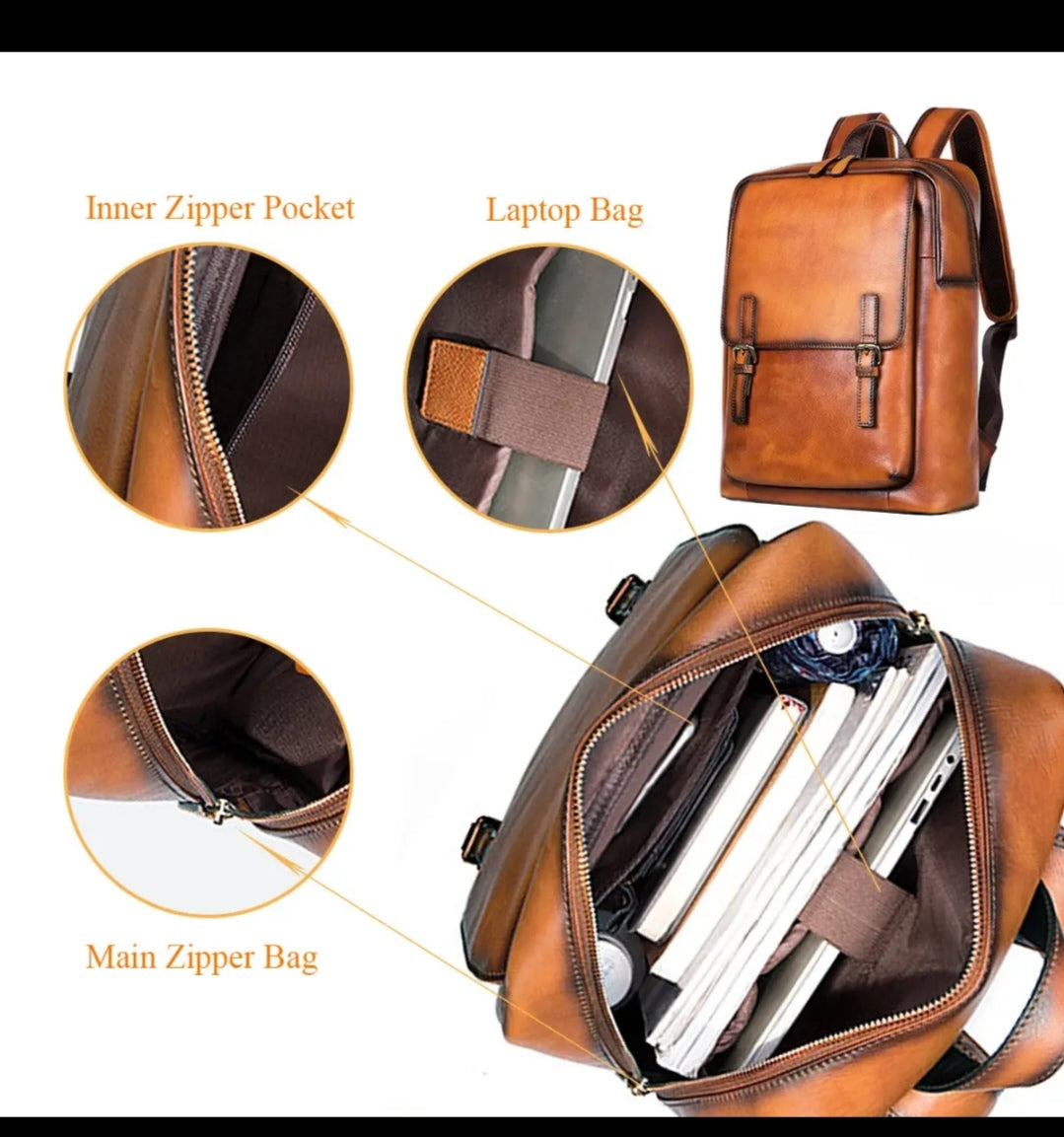 Zaino Uomo in Vera Pelle “2247” – Vintage Heritage Premium